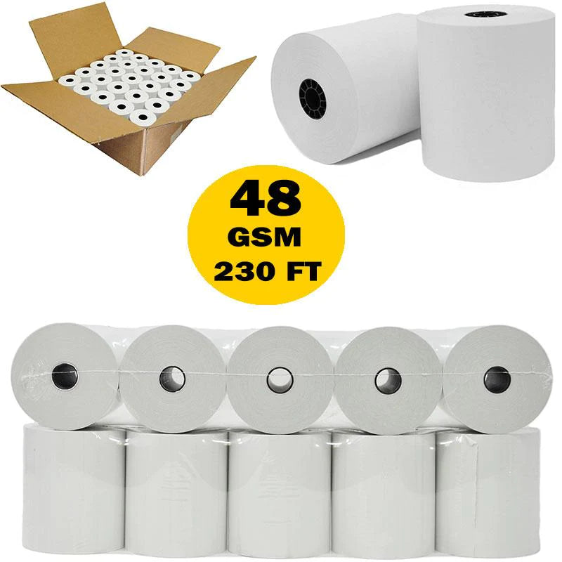 10 Cases of 50 Rolls = 500 Rolls [ 3'' 1/8 x 220 Feet] Coreless